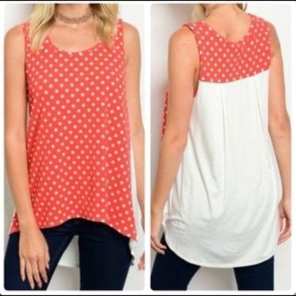 Gilli Tops - Gilli red polka dotted high lo tank